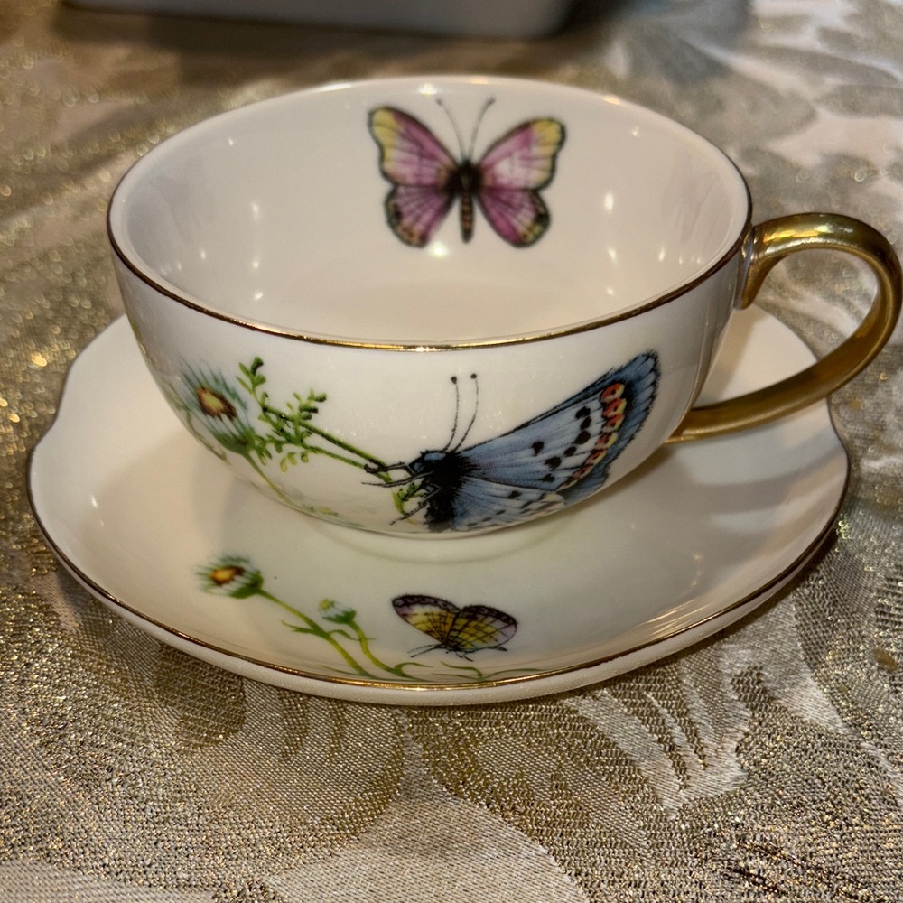 Burton & Burton “Wings of Grace” Porcelain Teacup and Saucer